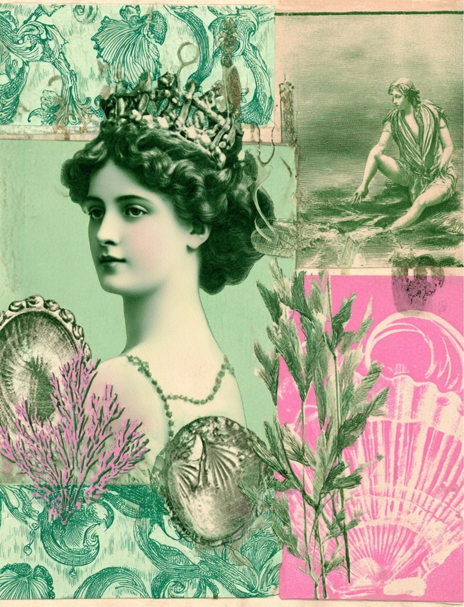 Collage Soup Goddess, Please (Paperback) – Mythic Femininity & Seashell Aesthetic Collage Pages