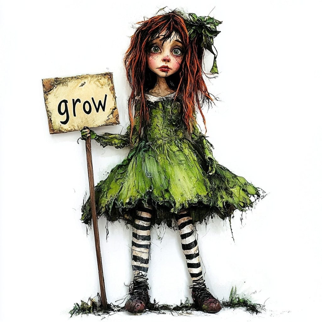 Collage Soup GROW | Sticker | Mixed Media Girl