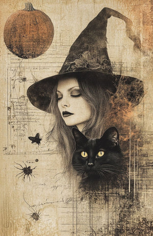 Collage Soup Halloween Spooky Bougie – Translucent Scrap Pack | 50 Vellum Sheets for Collage, Journals & Mixed Media