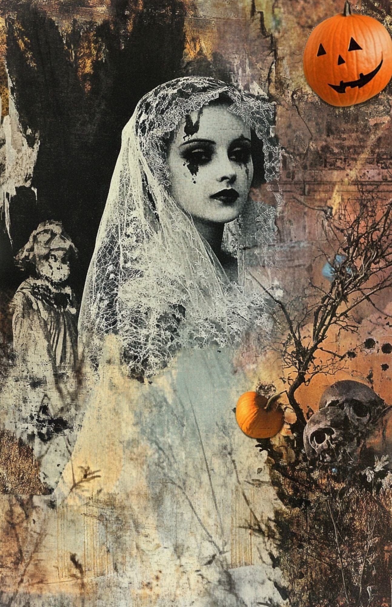 Collage Soup Halloween Spooky Bougie – Translucent Scrap Pack | 50 Vellum Sheets for Collage, Journals & Mixed Media