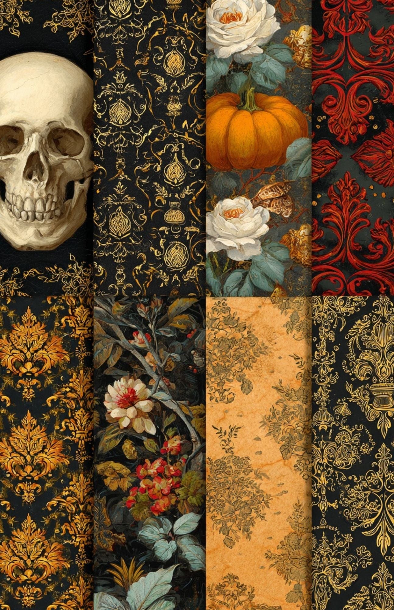 Collage Soup Halloween Spooky Bougie – Translucent Scrap Pack | 50 Vellum Sheets for Collage, Journals & Mixed Media