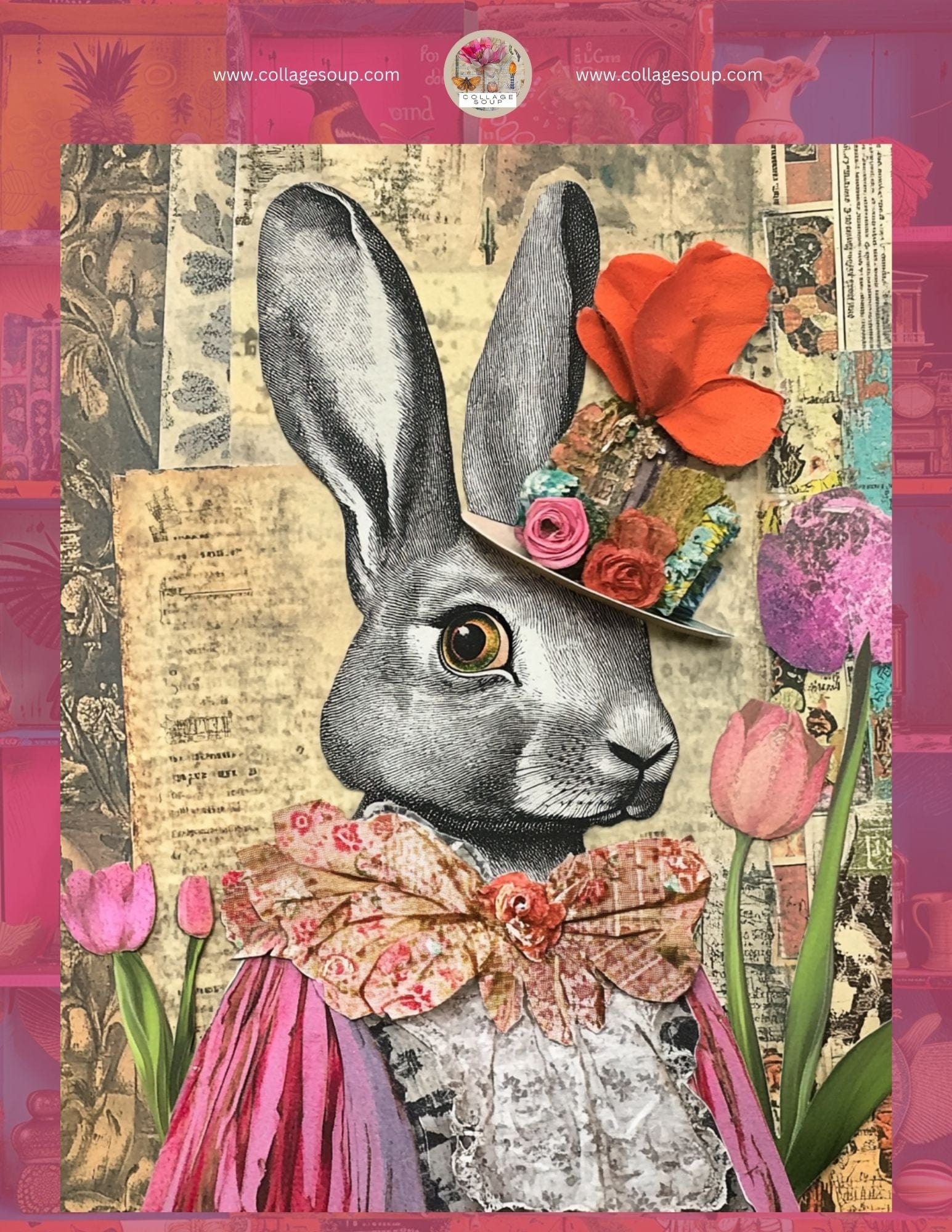 Collage Soup Hare Rabbits - FREEBIE 2125