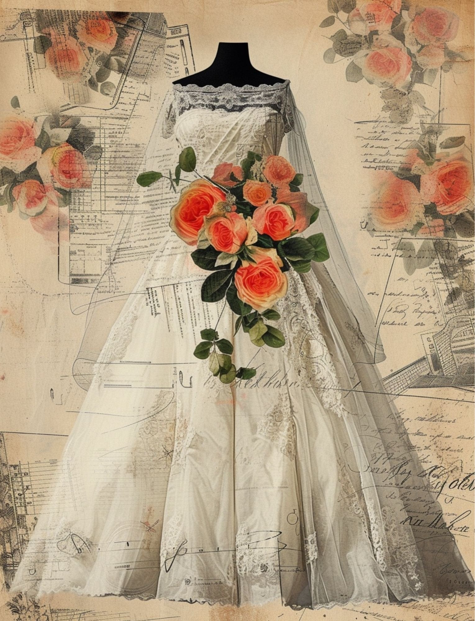 Here Comes The Bride eBook | Printable wedding collage art