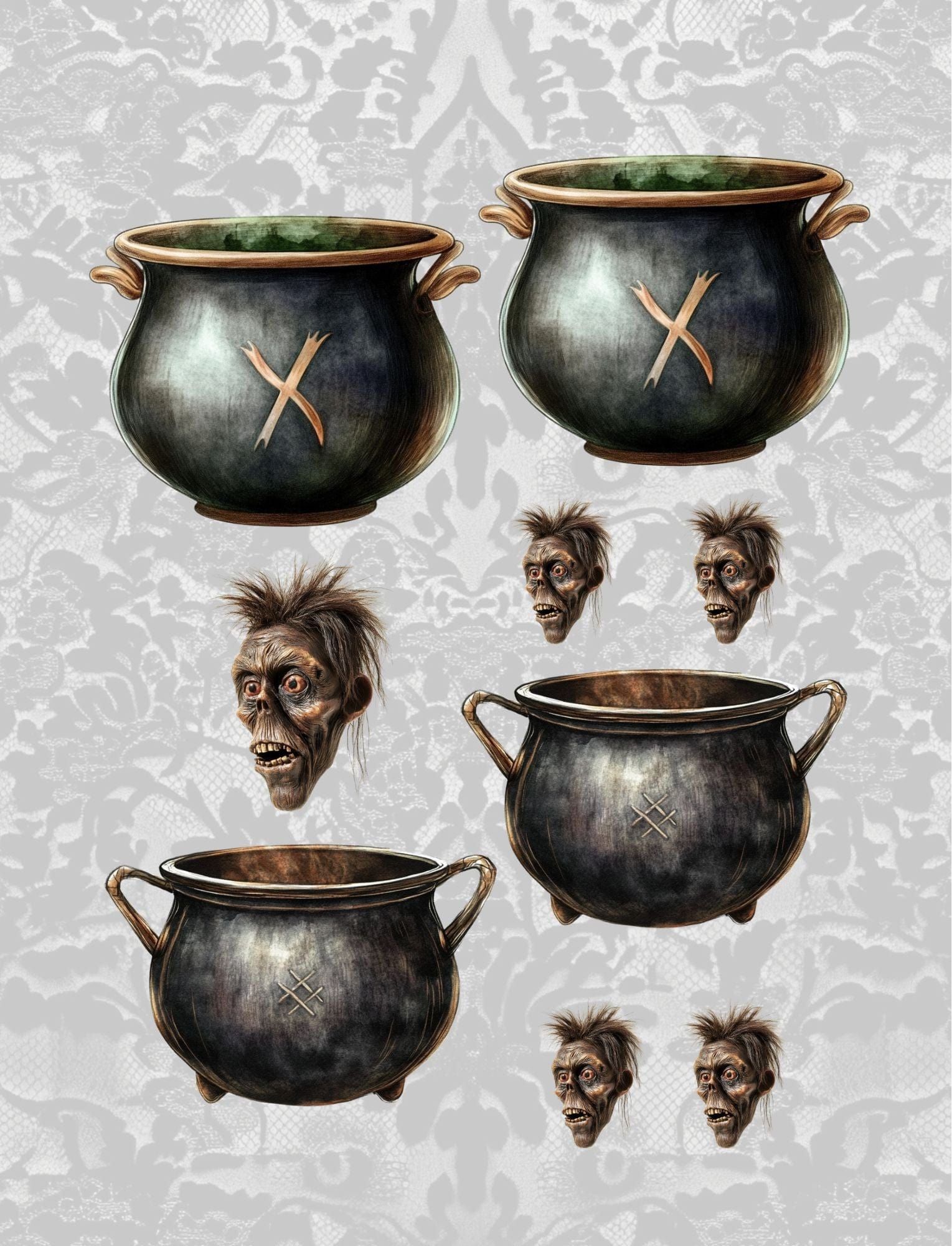 Collage Soup Hexy & I Know It (eBook) Gothic Halloween Collage Pages – 90+ Digital Designs