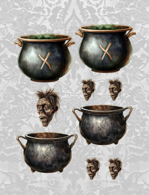 Collage Soup Hexy & I Know It (eBook) Gothic Halloween Collage Pages – 90+ Digital Designs