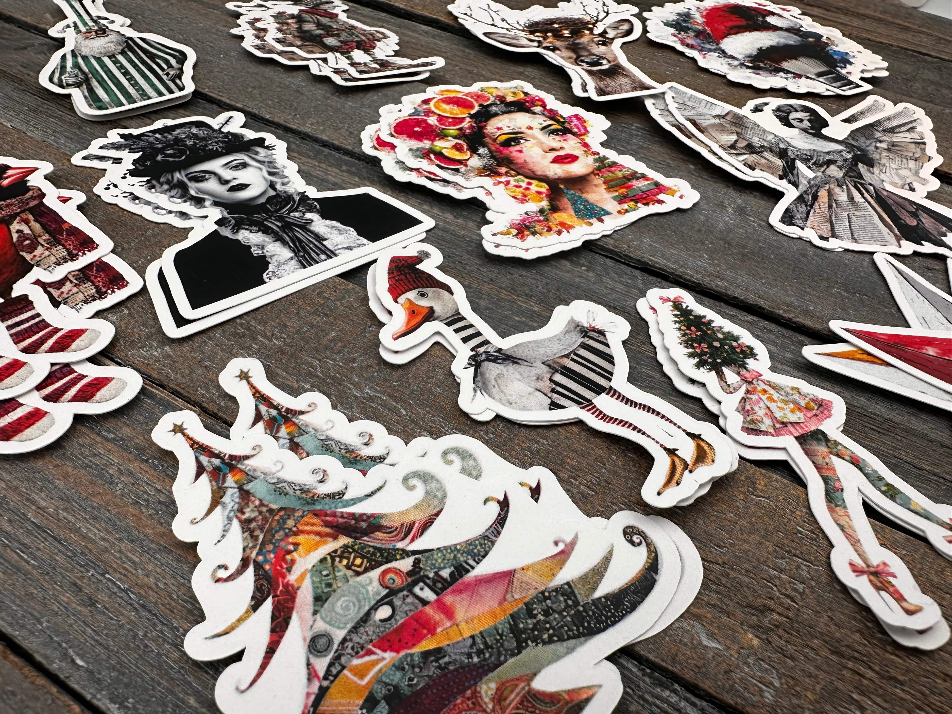 Collage Soup Ho, Ho, What?! – 24 Holiday Die Cuts | 12 Designs of Whimsical Collage Christmas Characters