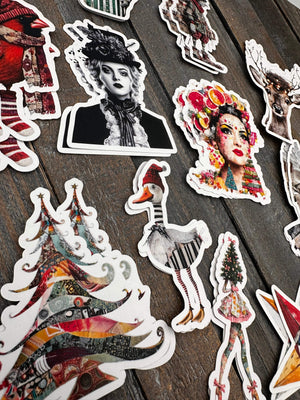 Collage Soup Ho, Ho, What?! – 24 Holiday Die Cuts | 12 Designs of Whimsical Collage Christmas Characters