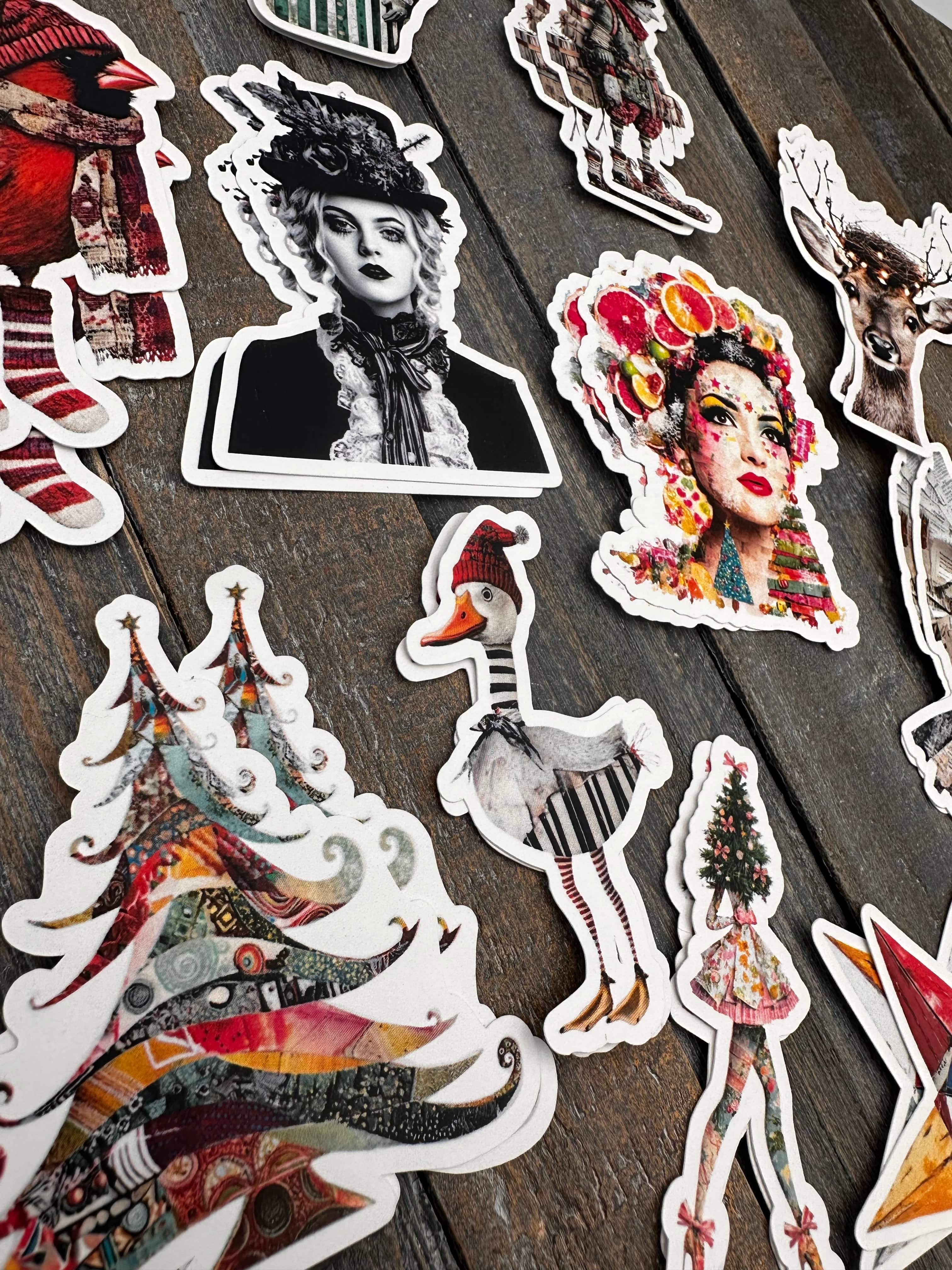 Collage Soup Ho, Ho, What?! – 24 Holiday Die Cuts | 12 Designs of Whimsical Collage Christmas Characters