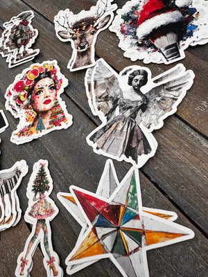 Collage Soup Ho, Ho, What?! – 24 Holiday Die Cuts | 12 Designs of Whimsical Collage Christmas Characters