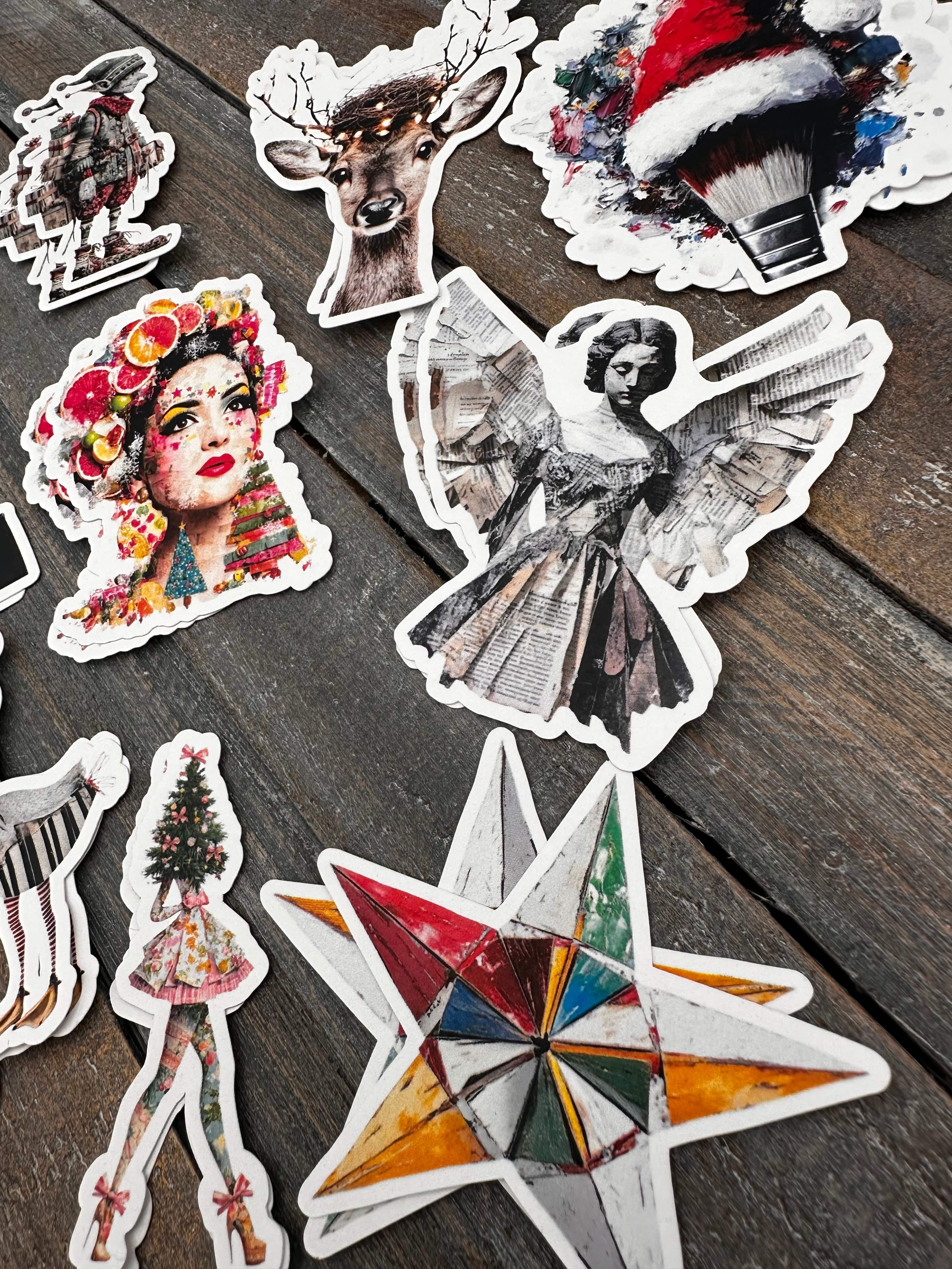 Collage Soup Ho, Ho, What?! – 24 Holiday Die Cuts | 12 Designs of Whimsical Collage Christmas Characters