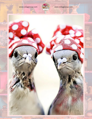 Collage Soup Holiday Birds | eBook | Festive collage sheets for seasonal journals & mixed media