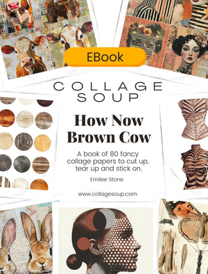 Collage Soup How Now Brown Cow eBook| Earthy Browns for Junk Journals