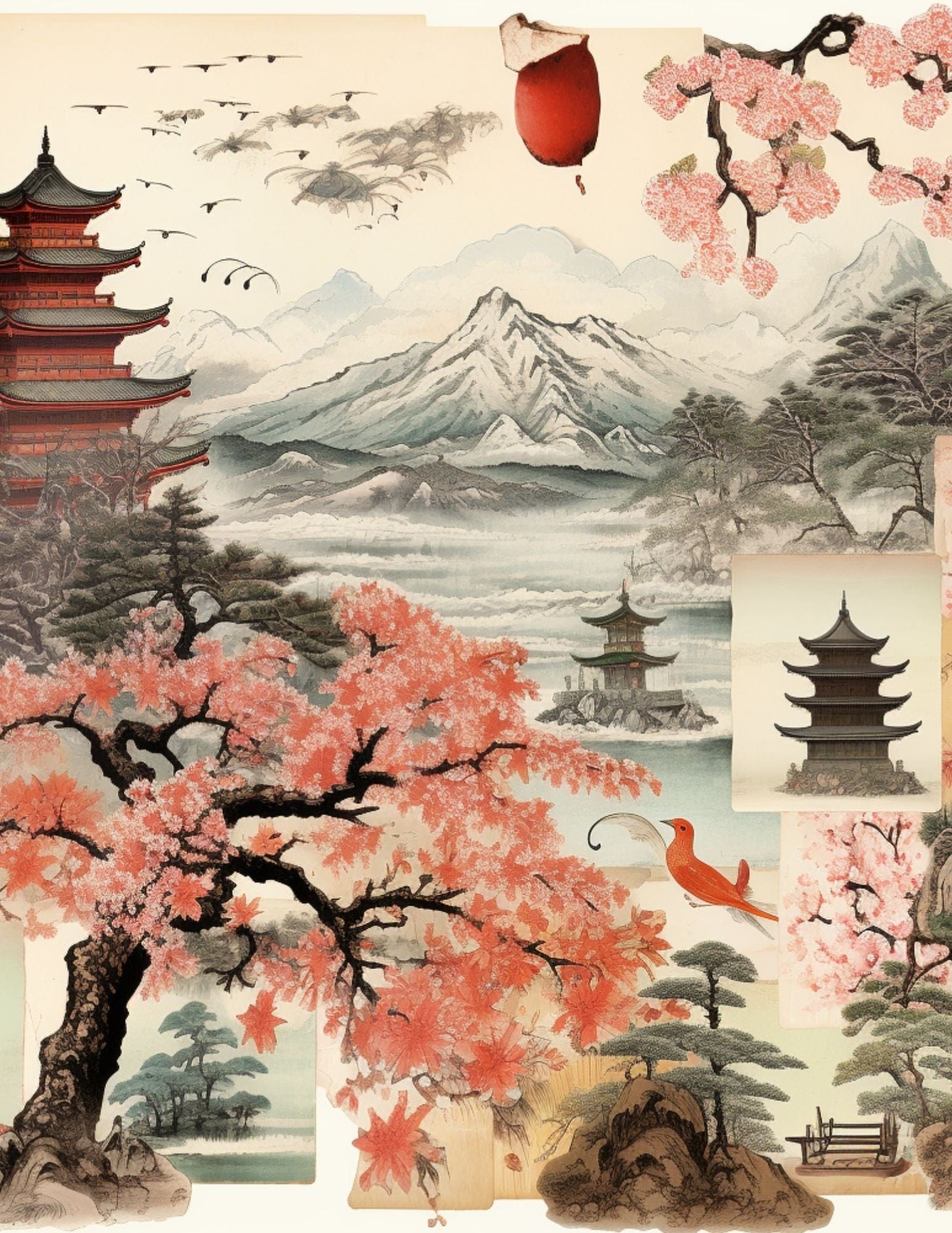 Collage Soup Landscapades & Cityscapes | eBook | Vintage travel collage papers from cities & landscapes