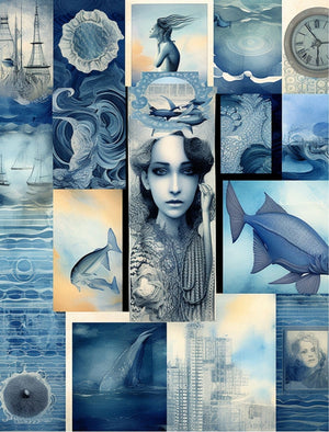 Collage Soup Little Boy Blue: A 70-Page Blue-Themed Collage eBook