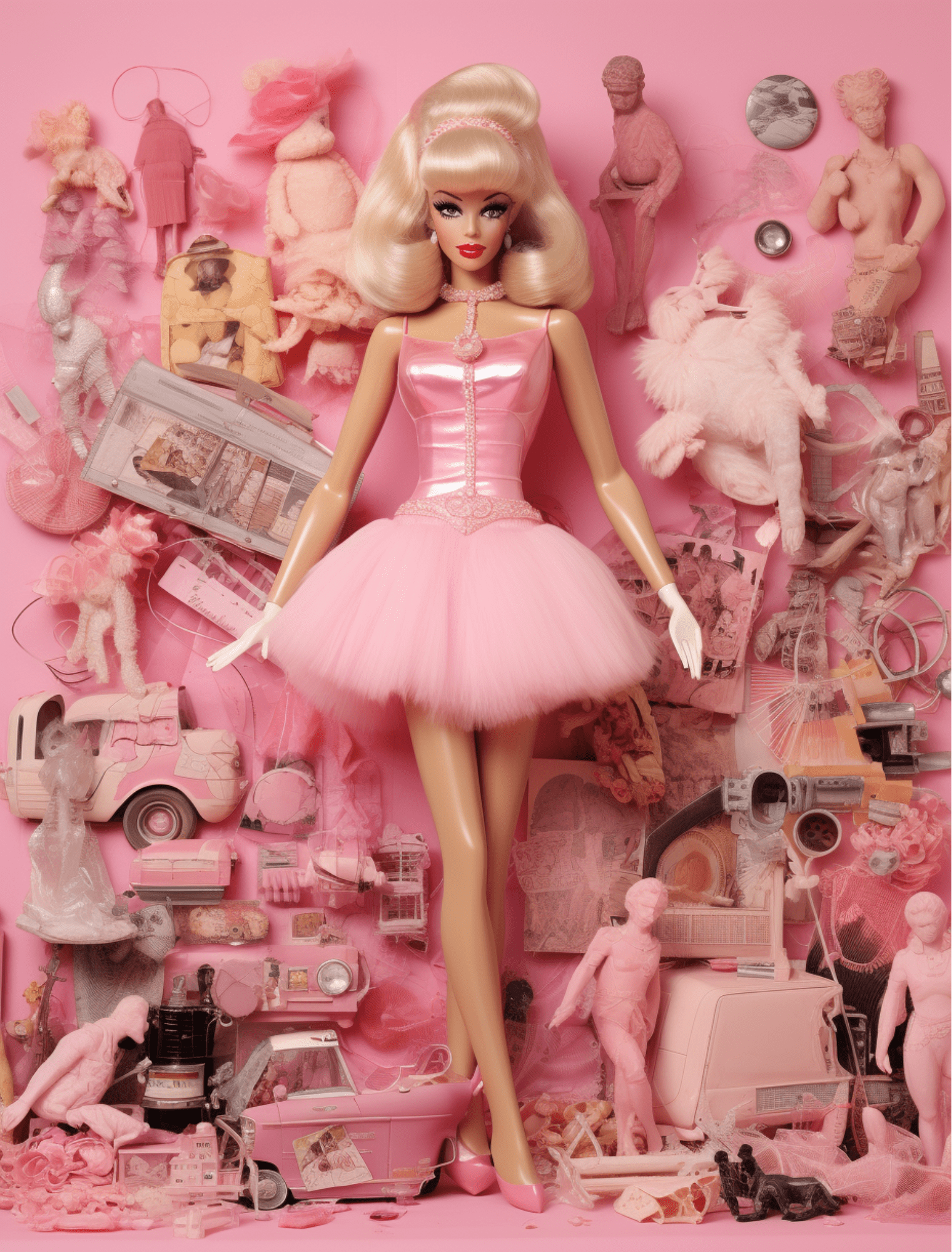 Collage Soup Living In A Doll’s World: A 70-Page Pink-Themed Collage eBook