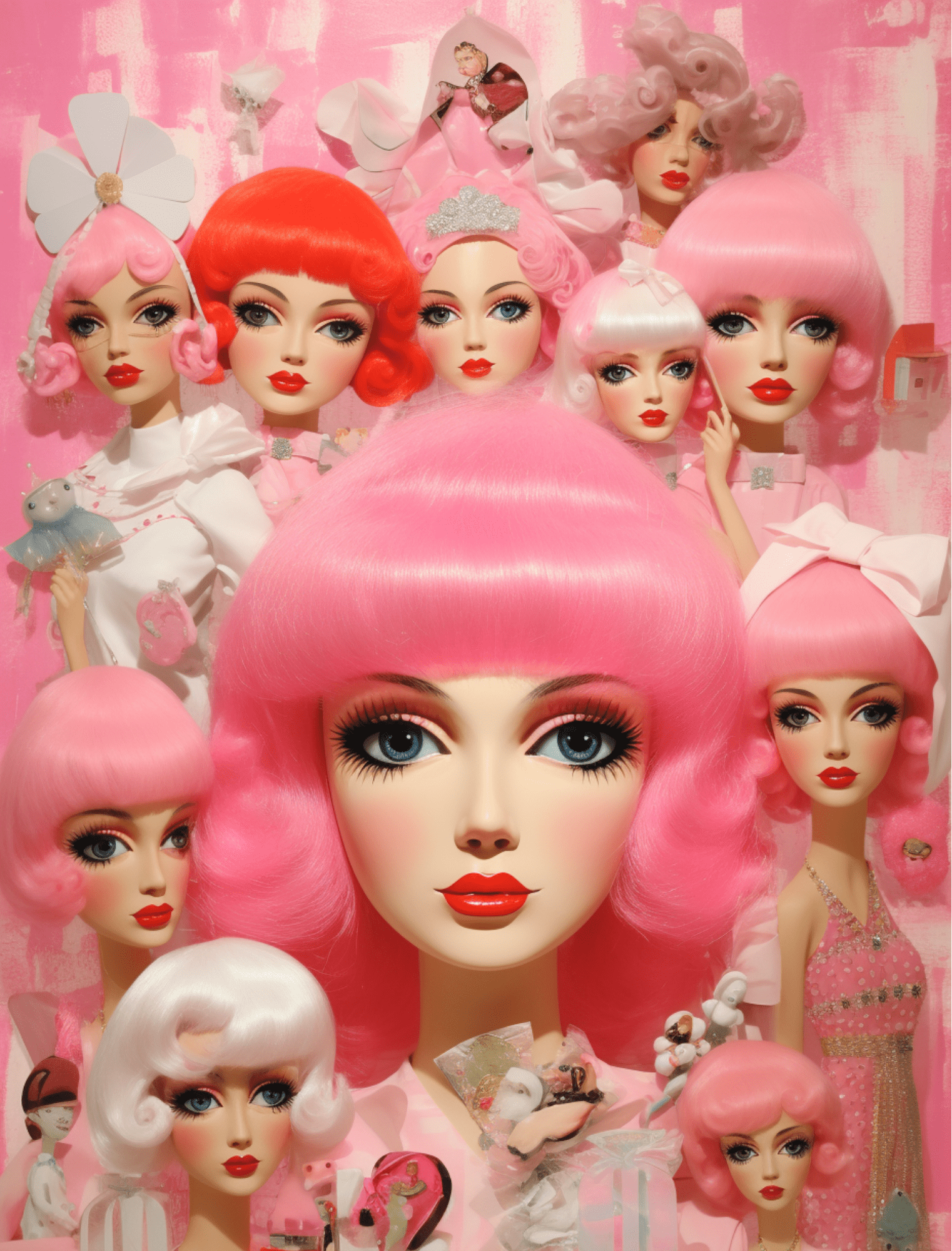 Collage Soup Living In A Doll’s World: A 70-Page Pink-Themed Collage eBook