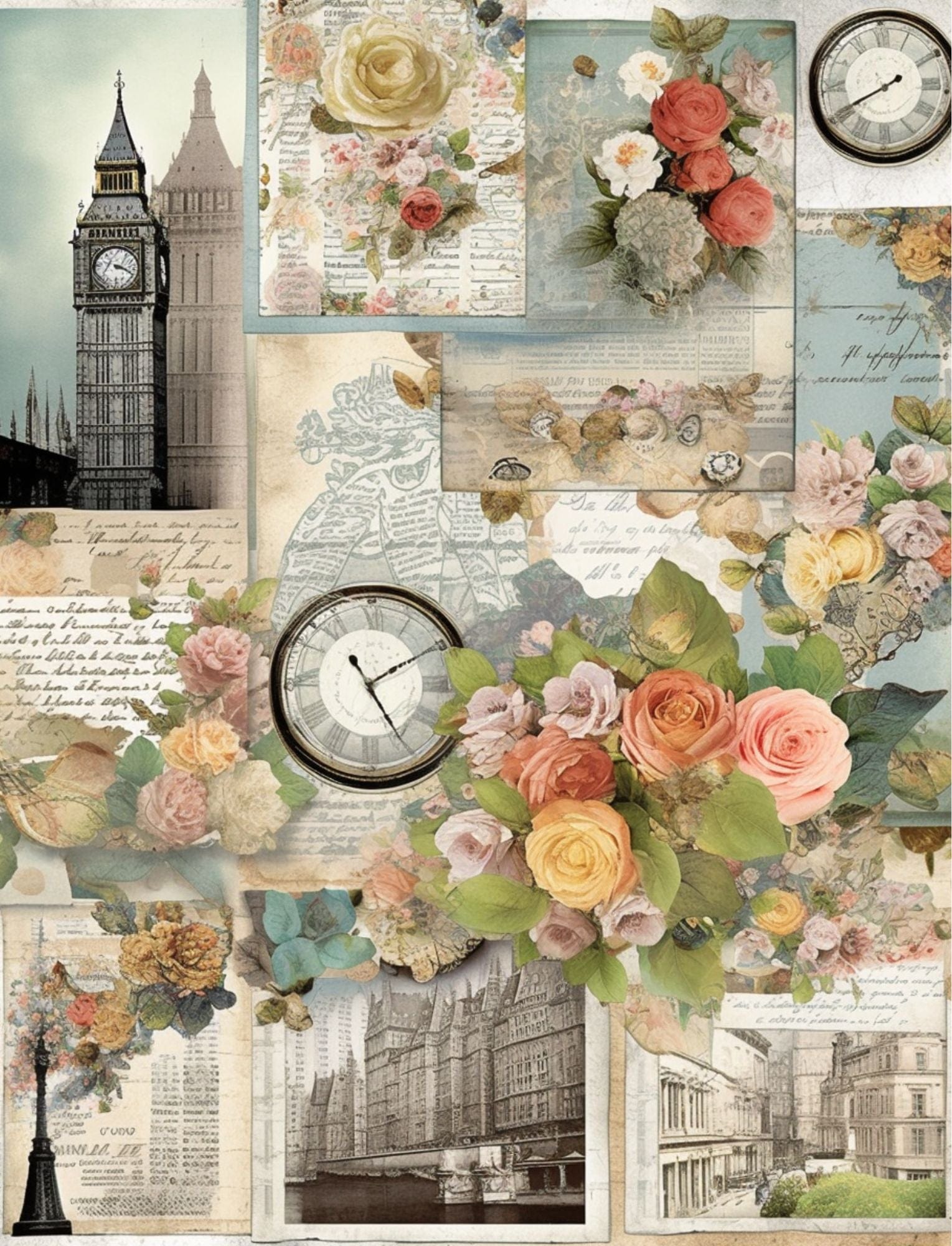 Collage Soup London Calling (eBook) | 110 Pages of British-Inspired Collage Papers for Journals, Mixed Media & Creative Collage