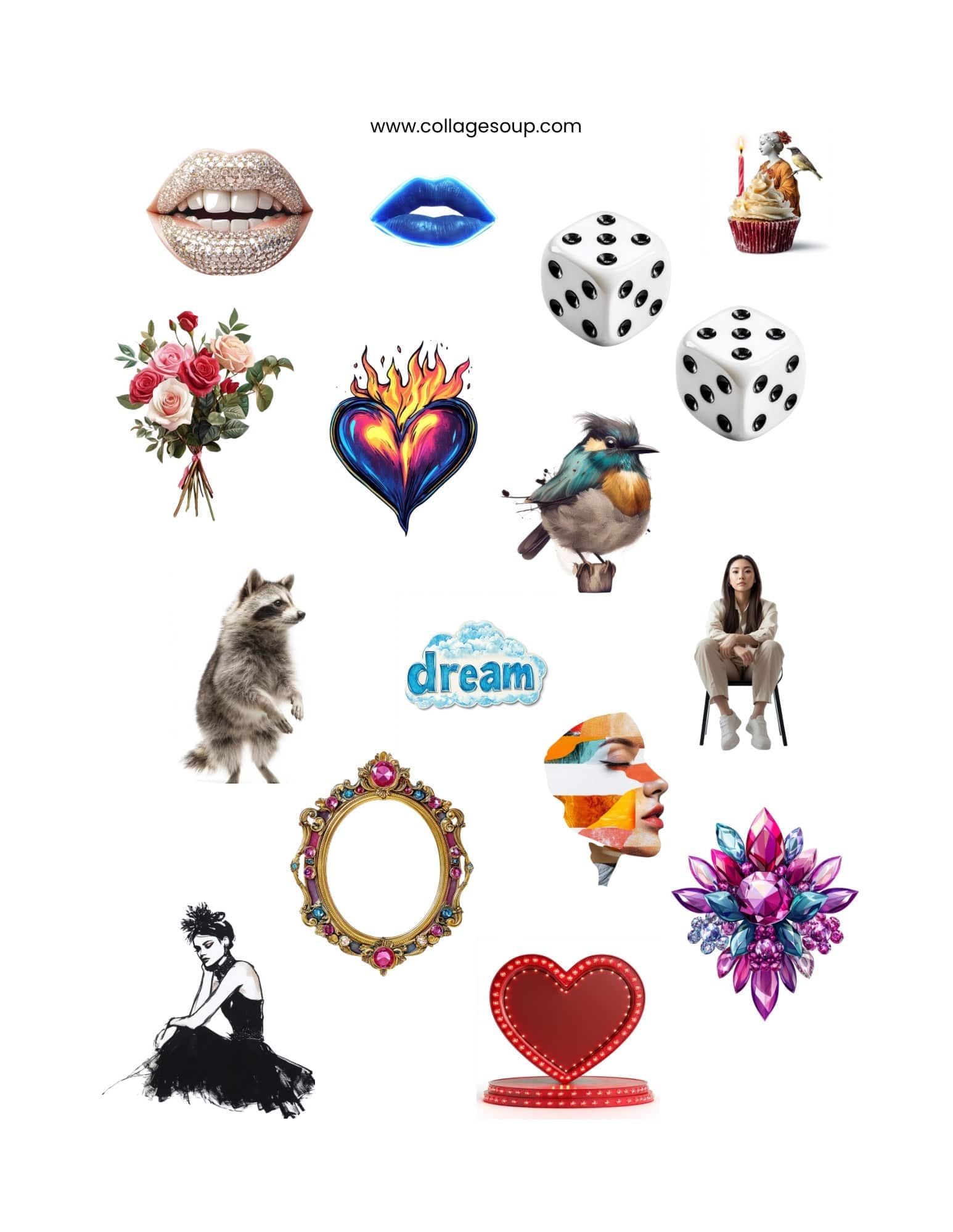 Collage Soup Micro Image Play Kit | eBook | Trendy 1–2 inch collage cutouts for creative play