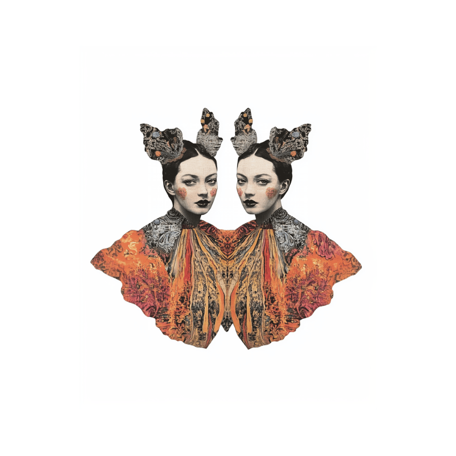 Collage Soup Mystical Twins Digi-Bites | Digital Download | Digital Die Cuts for Collage, Journaling, Mixed Media