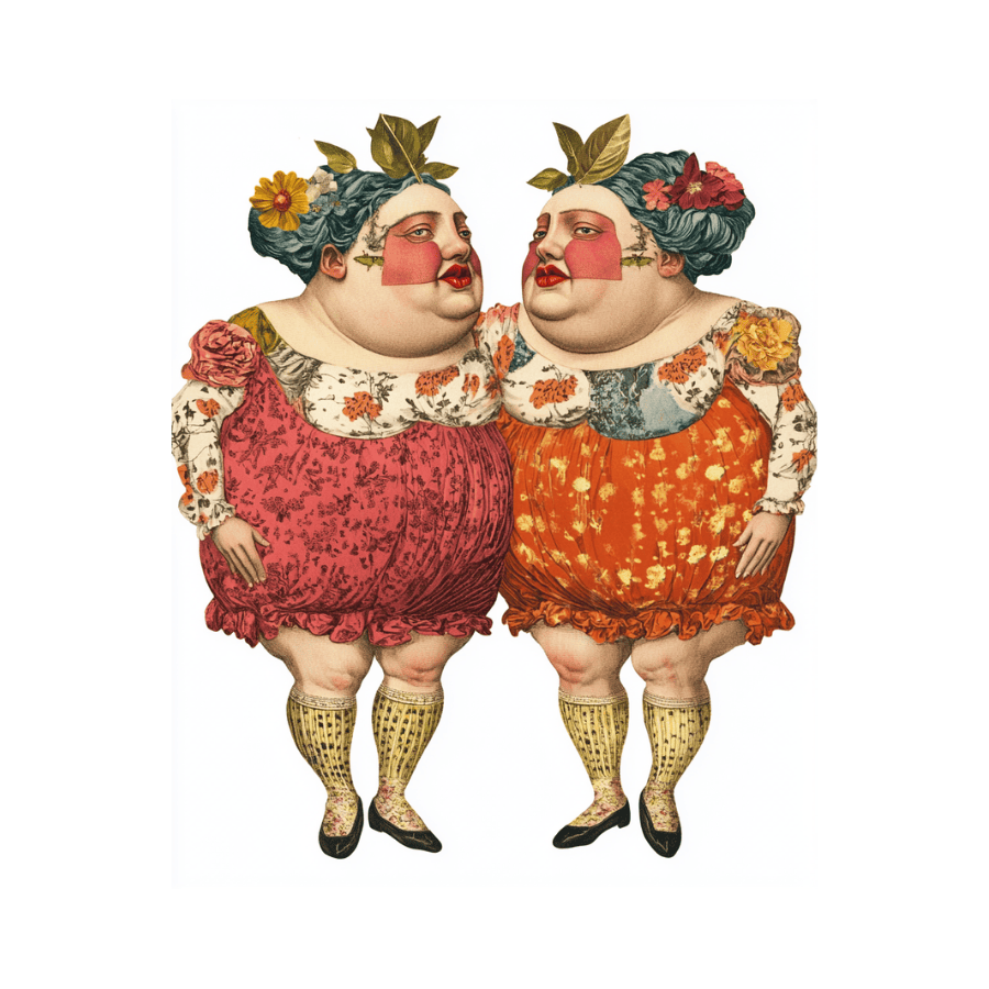 Collage Soup Mystical Twins Digi-Bites | Digital Download | Digital Die Cuts for Collage, Journaling, Mixed Media