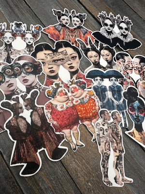 Collage Soup Mystical Twins Paper Bites | Die Cuts | Premium Pieces for Collage, Journaling, Mixed Media