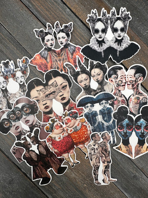 Collage Soup Mystical Twins Paper Bites | Die Cuts | Premium Pieces for Collage, Journaling, Mixed Media