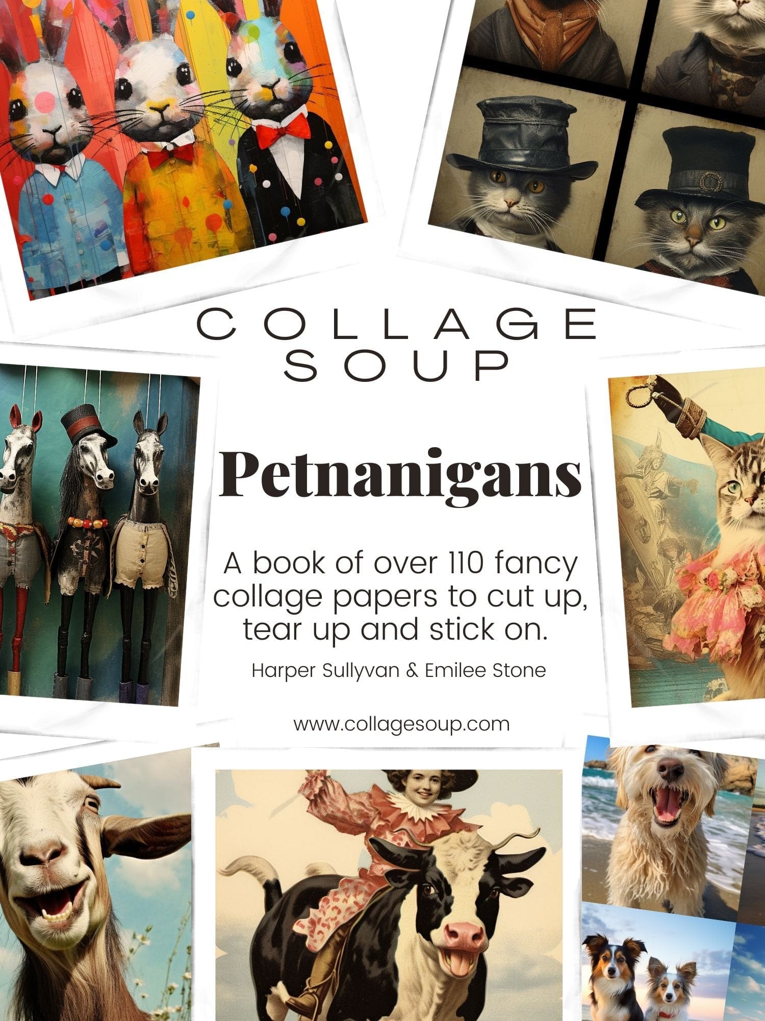 Collage Soup Petnanigans: Whimsical Pet-Inspired Collage Creations