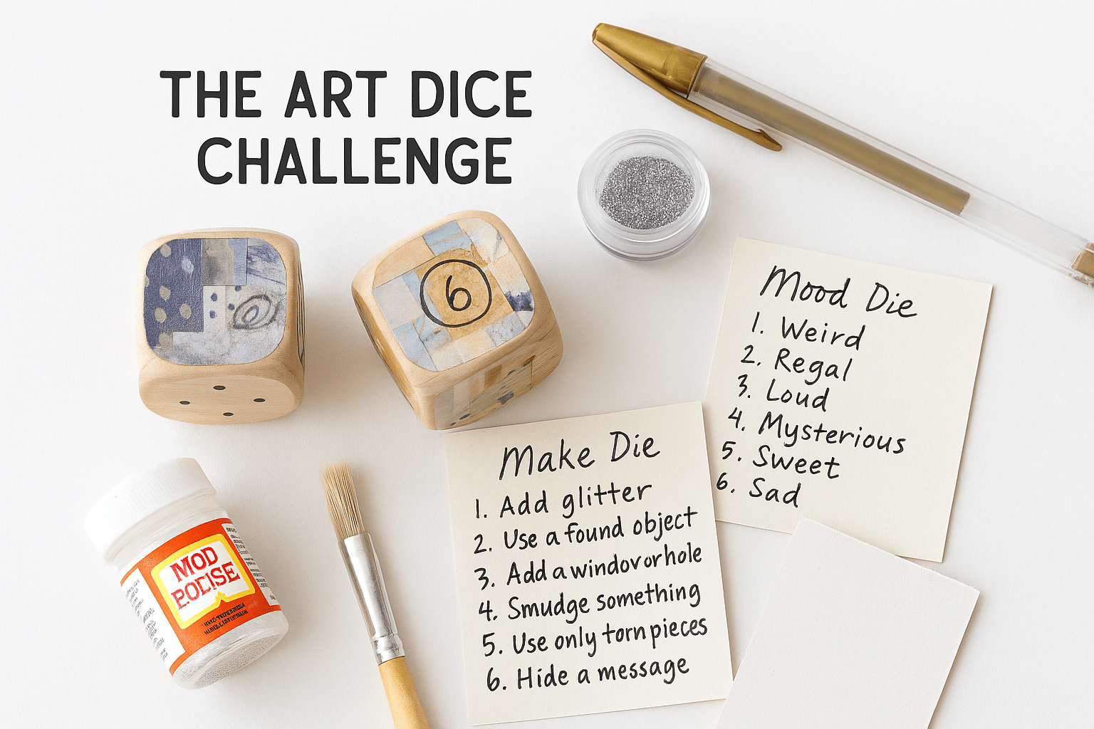 Collage Soup Pocket Project #1039 – Roll the Dice, Make Some Art: Inchie-Based Collage Game Kit