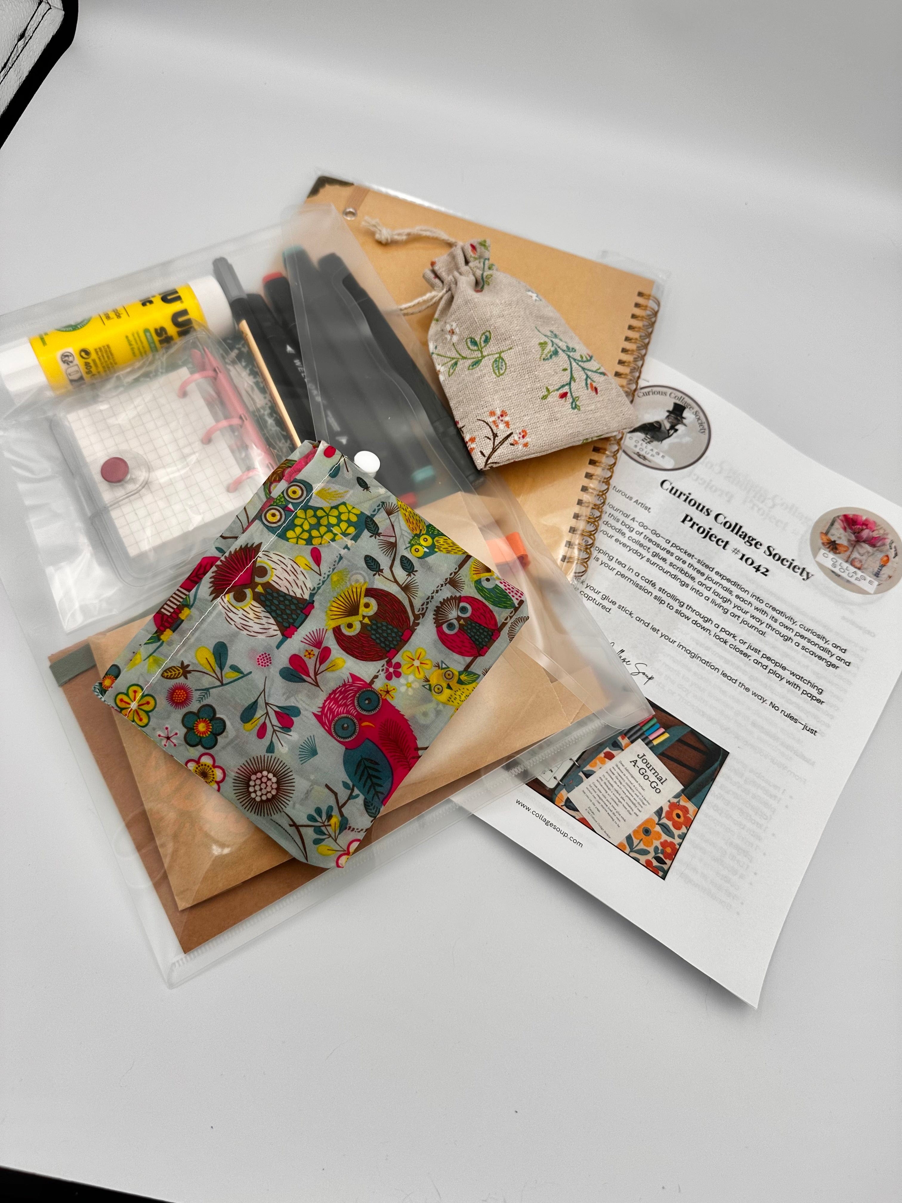 Collage Soup Pocket Project #1042 – Create Art Anywhere with Journal A-Go-Go Travel Kit