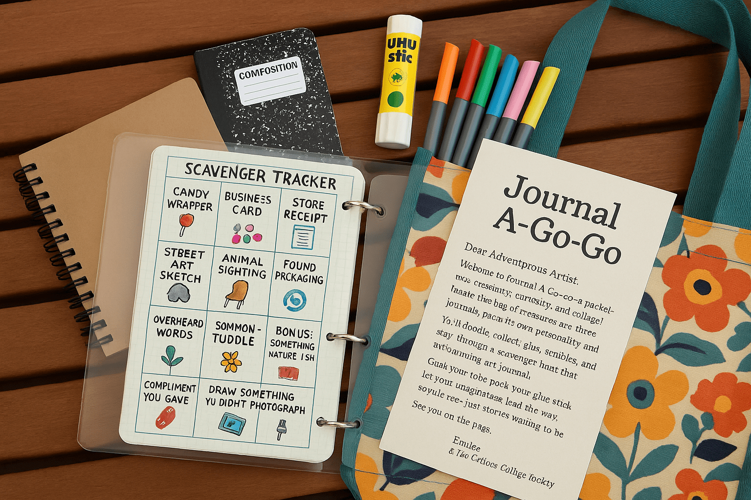 Collage Soup Pocket Project #1042 – Create Art Anywhere with Journal A-Go-Go Travel Kit