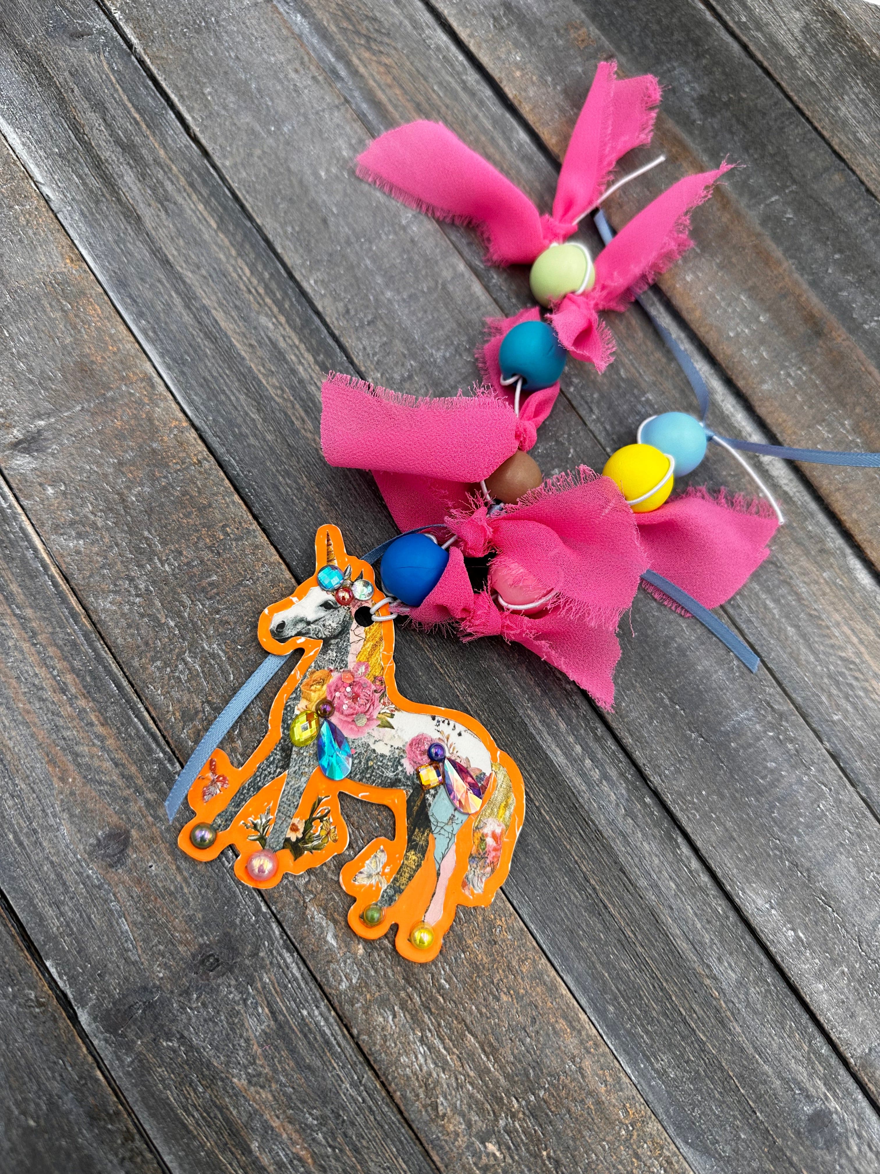 Collage Soup Project 1049 – Fantastical Creatures Charms & Tags | DIY Craft Kit with Chonky Bites, Beads & Glitter