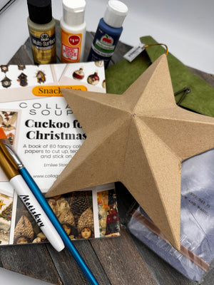 Collage Soup Project #1056 – The North Star | Winter Mixed Media Collage Kit