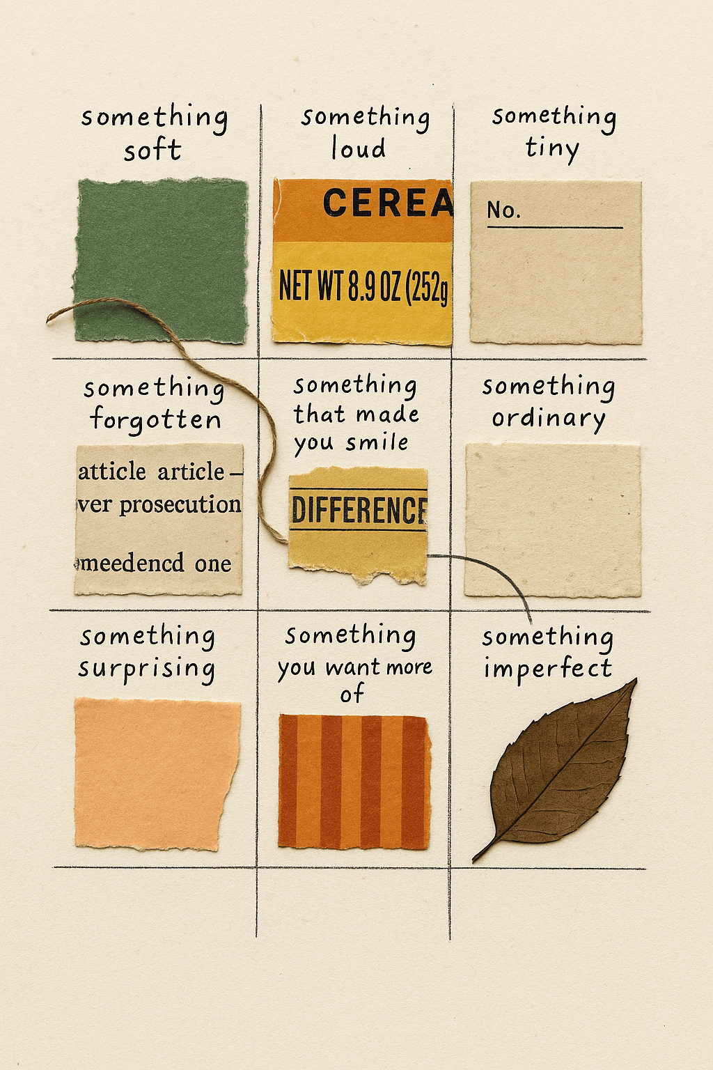 Collage Soup Project #1058 The Gratitude Grid Game | Mindful 3×3 Collage Prompt Project