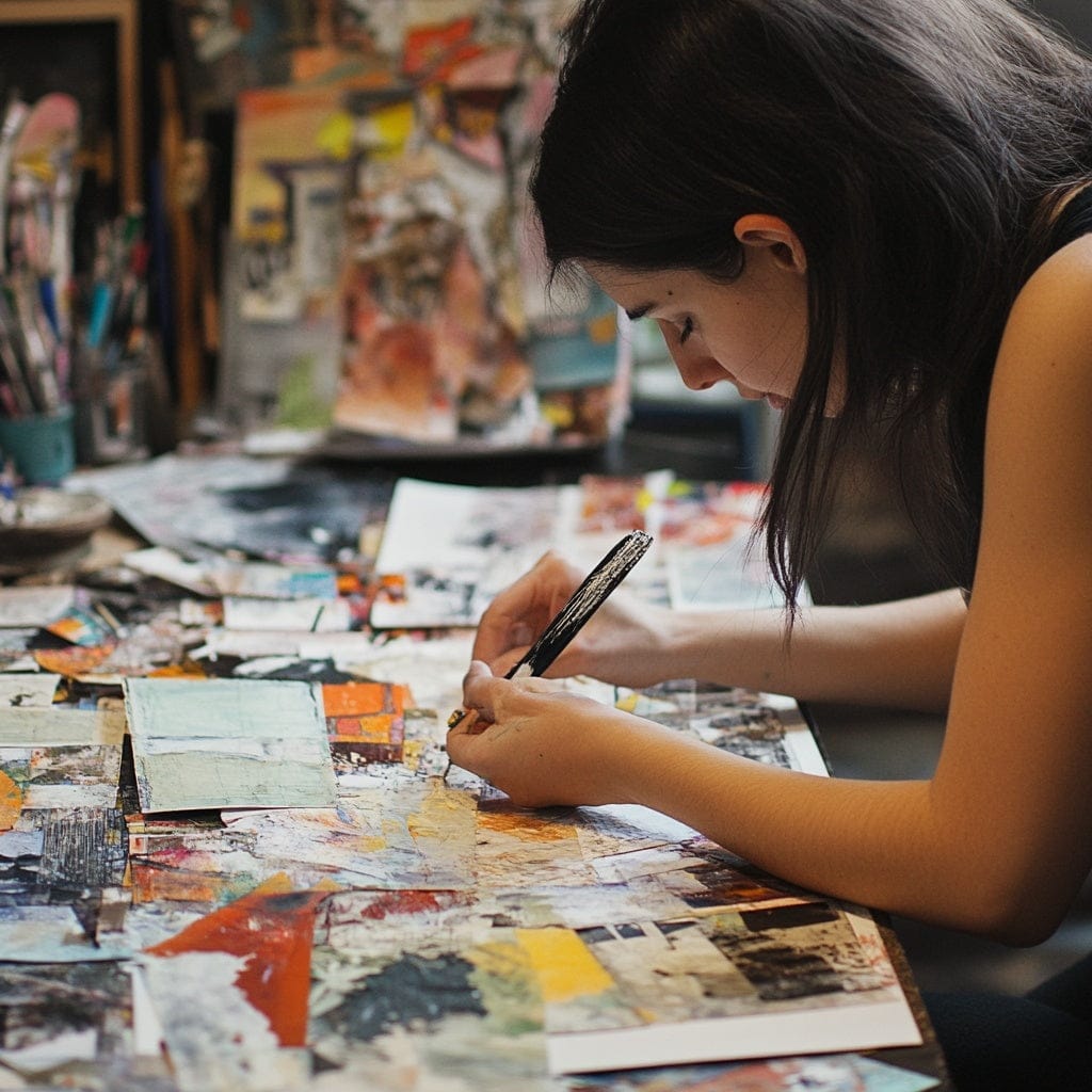 Collage Soup Project 1064 | Digital Project | Transparent watercolor layering over collage techniques