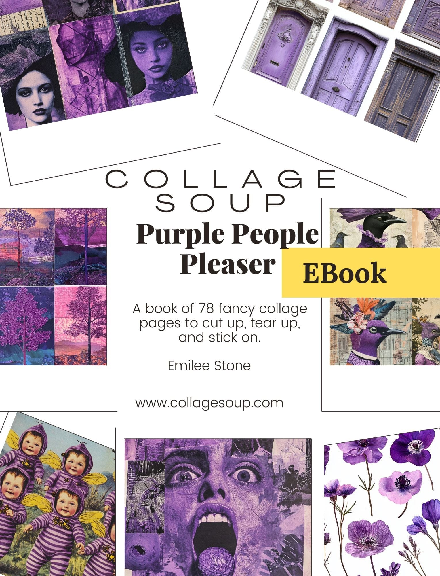 Collage Soup Purple People Pleaser - A printable collage image ebook of everything purple