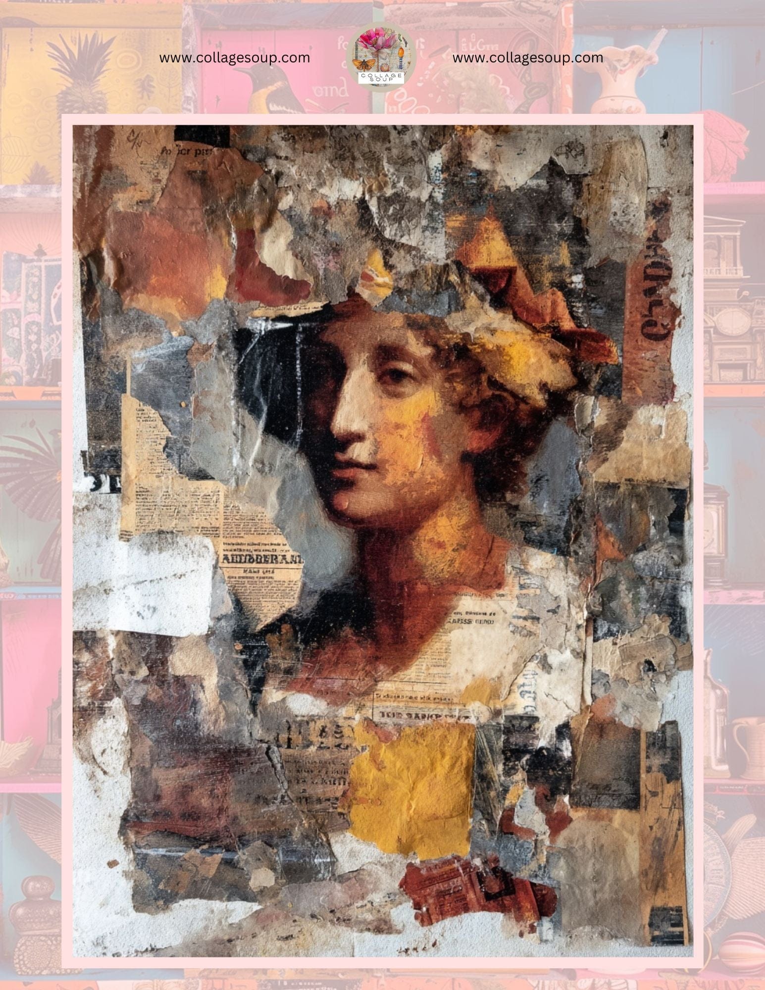 Collage Soup Rembrandt-Inspired Backgrounds (Free Project) | Painterly Textures & Classic Collage Surfaces