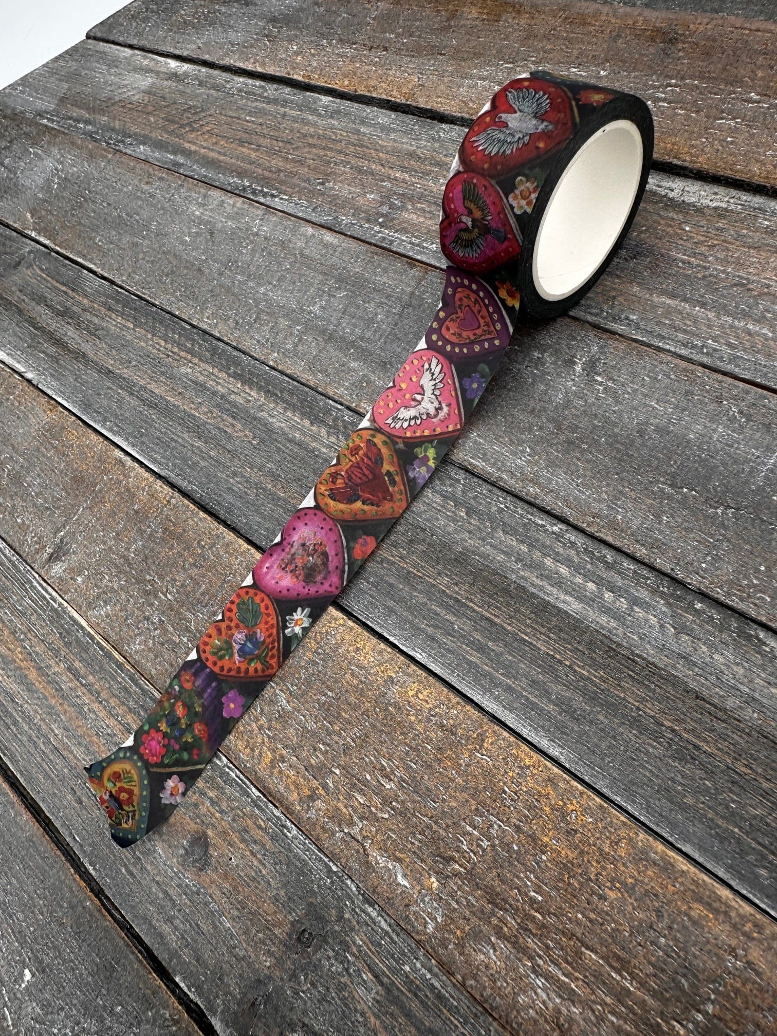 Collage Soup Sacred Hearts Washi Tape | Adhesives | Folk-Art Hearts for Journals & Collage