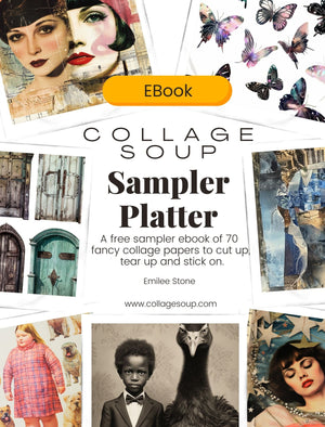 Collage Soup Sampler Platter (2026 Edition) | eBook | Creative collage sampler for journaling & mixed media