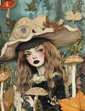 Collage Soup Shrooms & Blooms: A Whimsical Cottagecore Journey of Nature and Magic