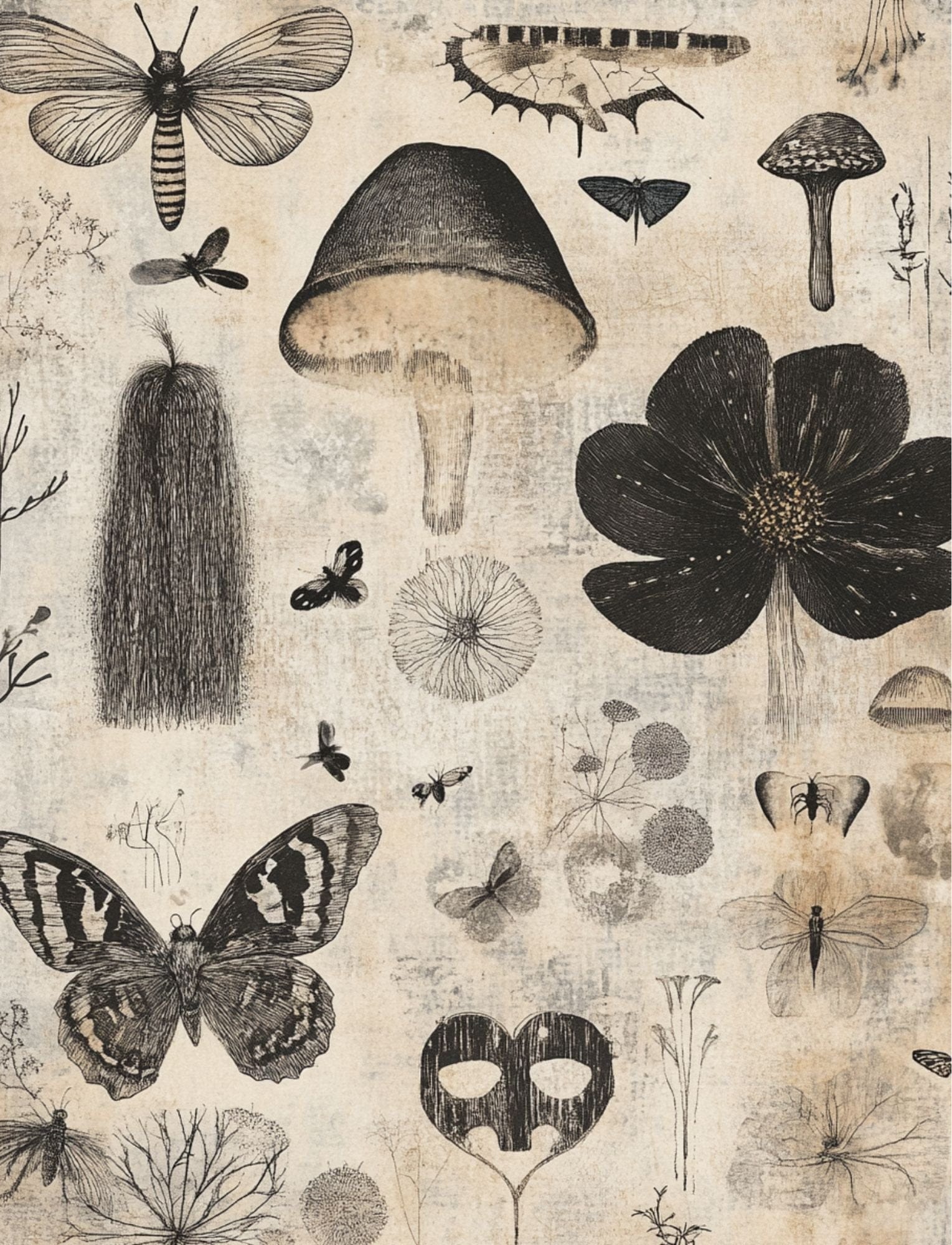 Collage Soup Shrooms & Blooms: A Whimsical Cottagecore Journey of Nature and Magic
