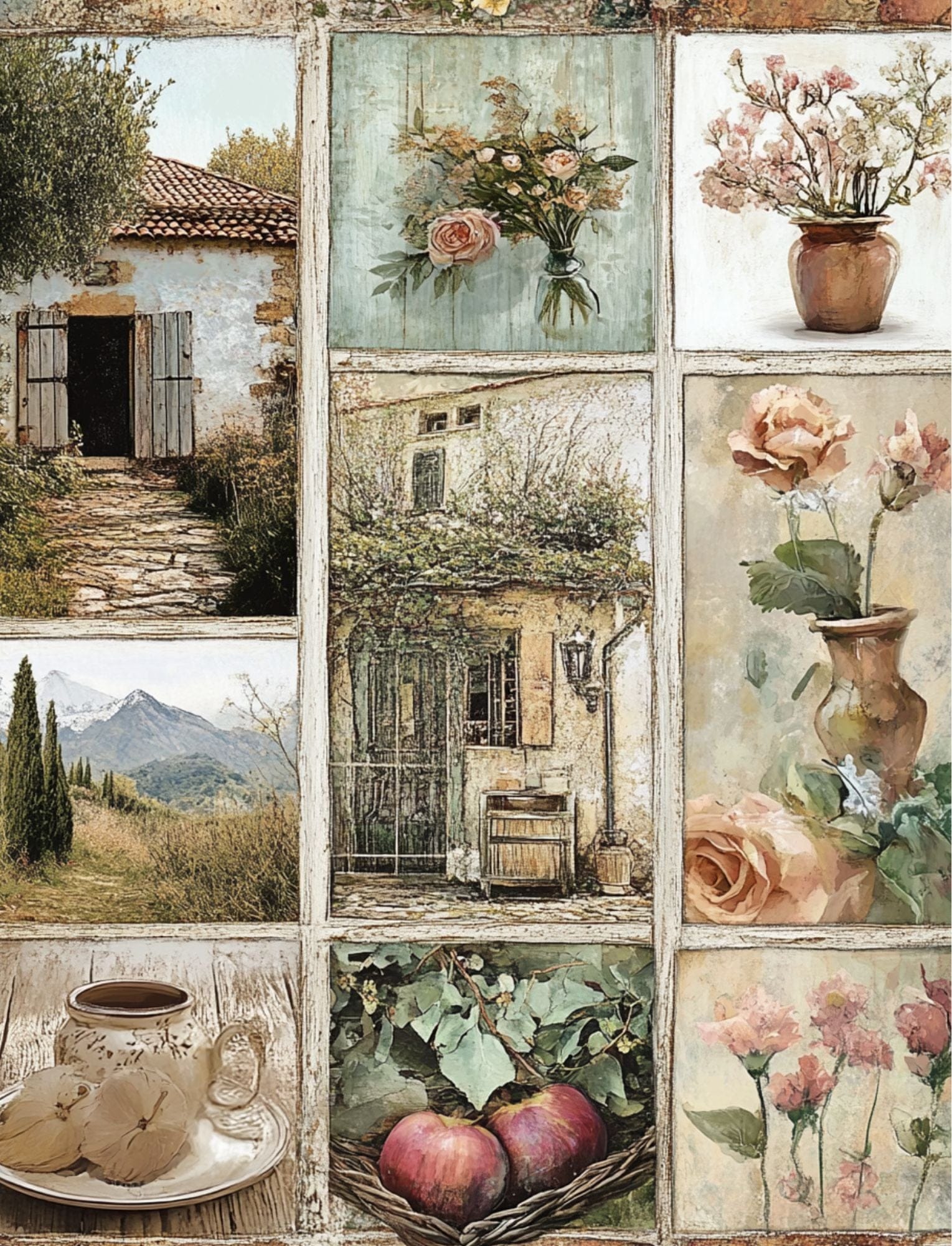 Collage Soup Shrooms & Blooms | eBook | Cottagecore collage imagery with florals, fungi & gentle magic