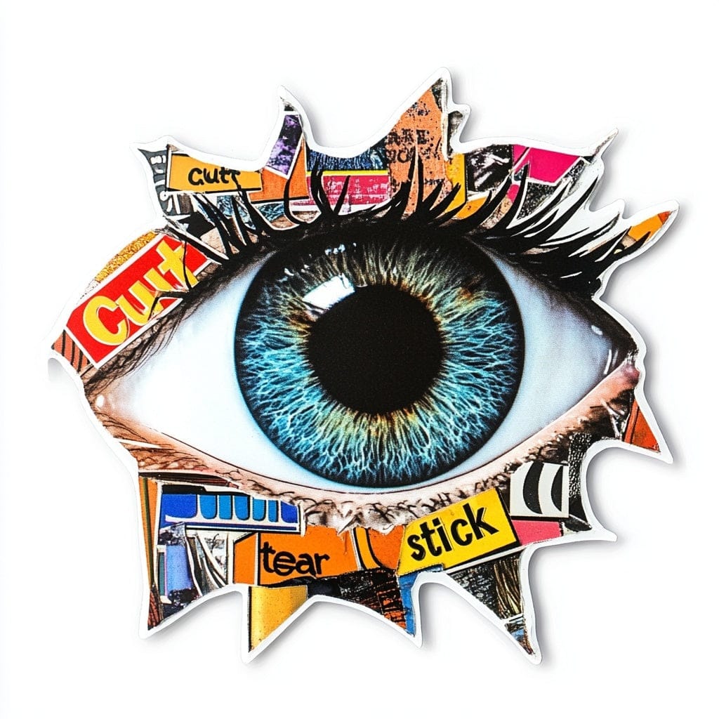 Collage Soup Stick Eye | Sticker | Collage Mantra