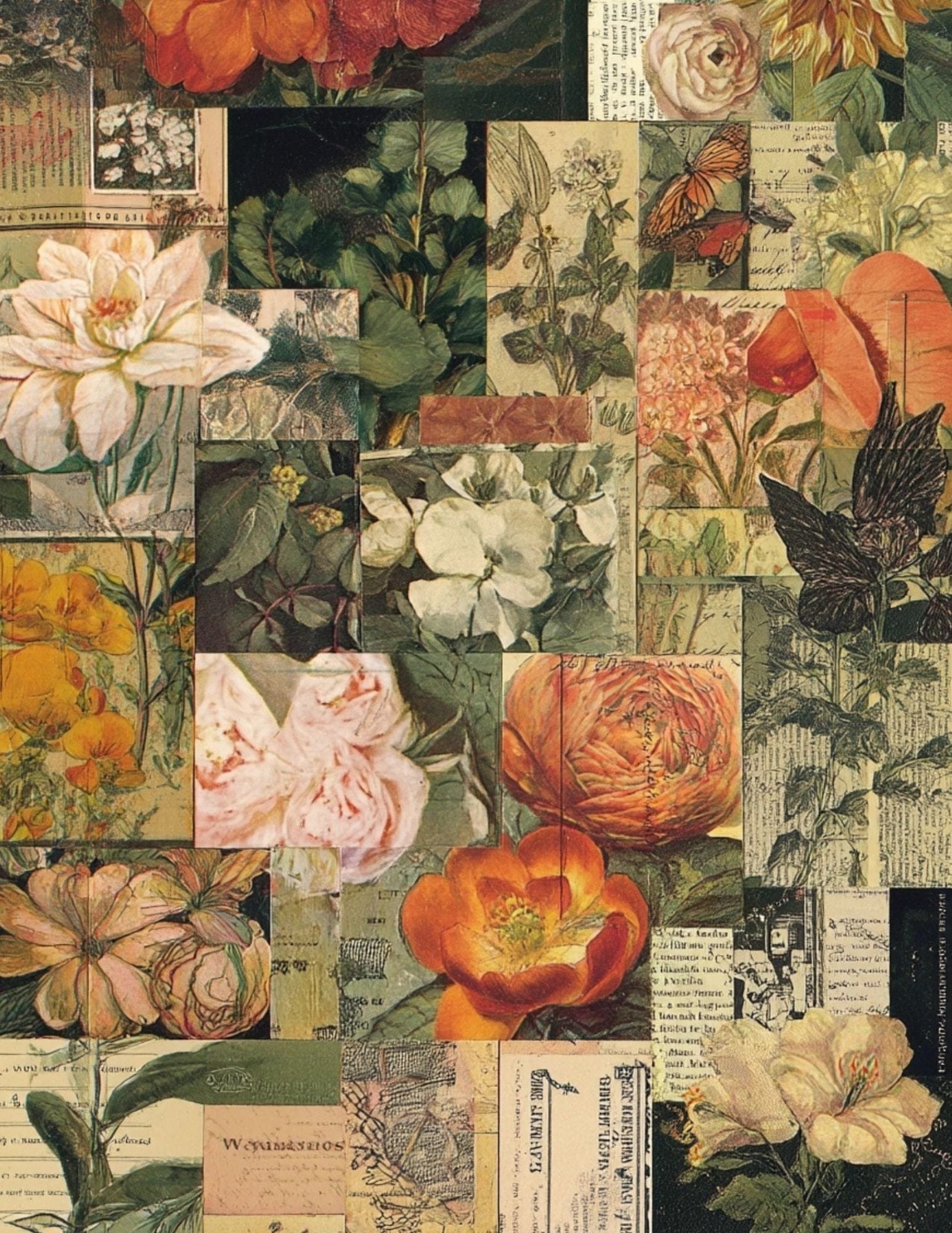 Collage Soup The Collagist’s Way | eBook | Fancy collage papers, scrollwork textures, artistic journaling pages