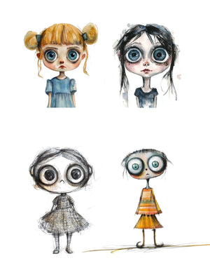 Collage Soup The Unruly Ones | eBook | Expressive doll collage sheets & textured mixed media backgrounds