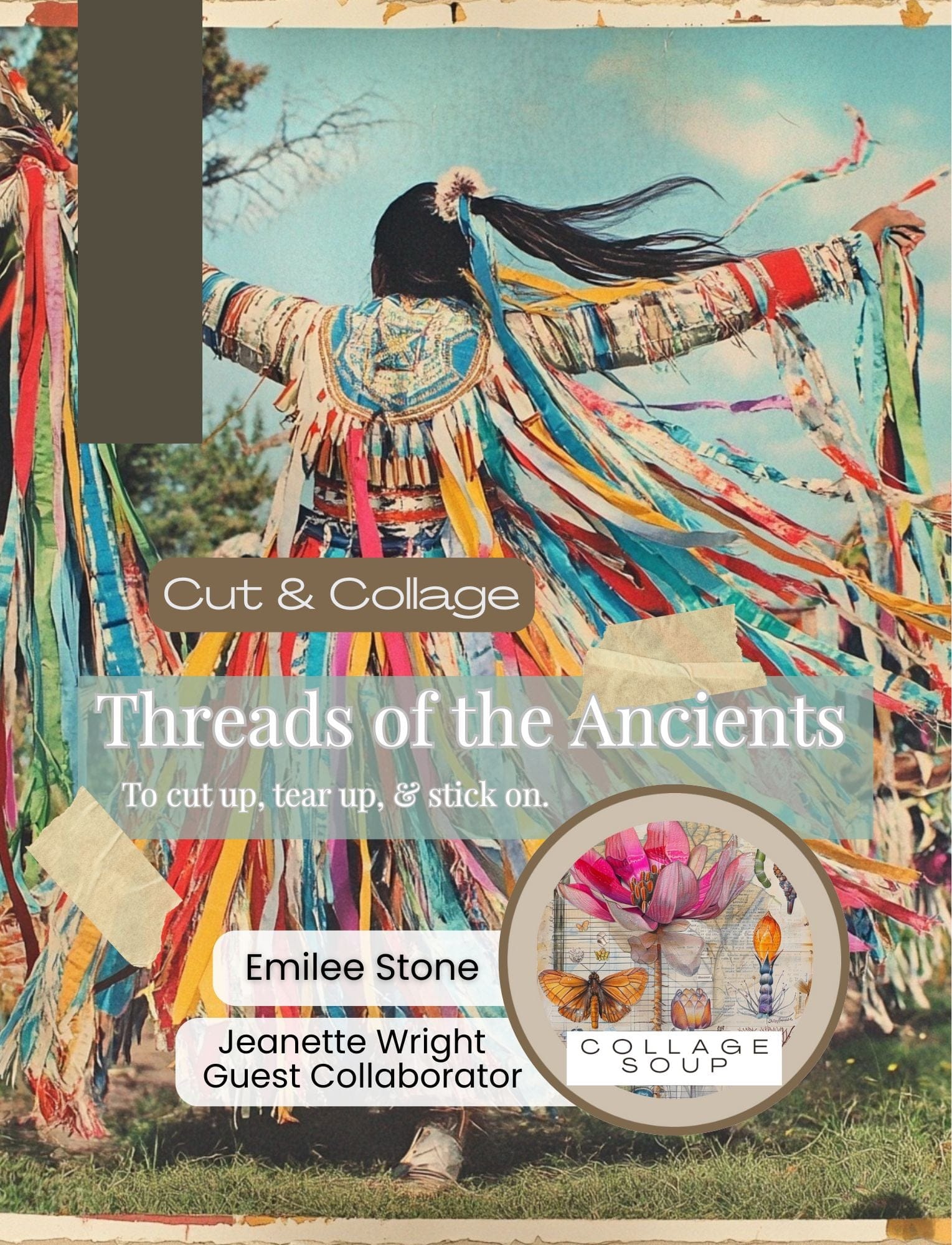 Collage Soup Threads Of The Ancients | Paperback | Indigenous-inspired collage papers for journals & mixed media