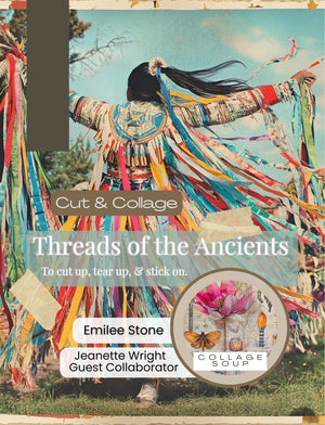 Collage Soup Threads Of The Ancients | Paperback | Indigenous-inspired collage papers for journals & mixed media