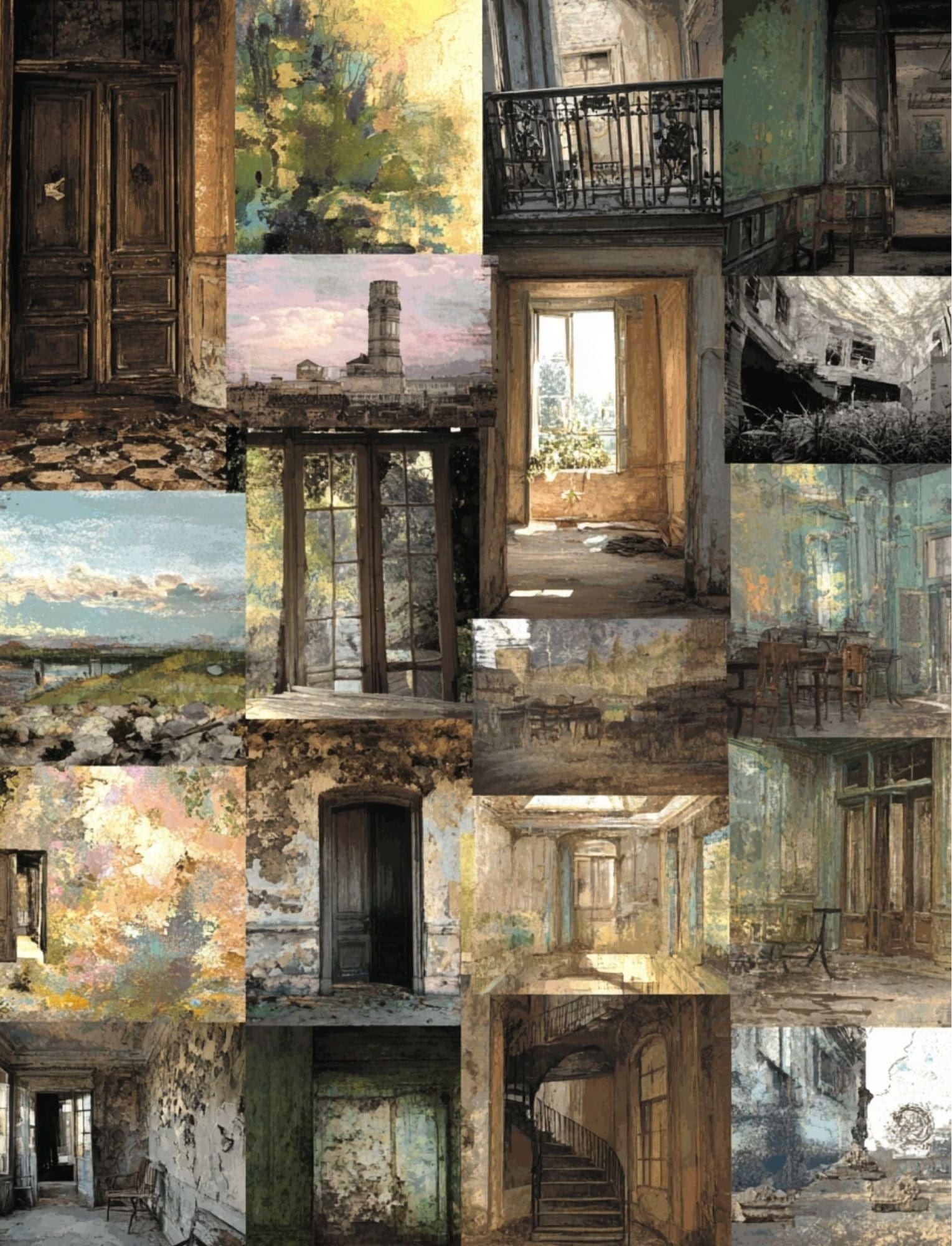 Trace Elements eBook with abandoned architecture collage textures