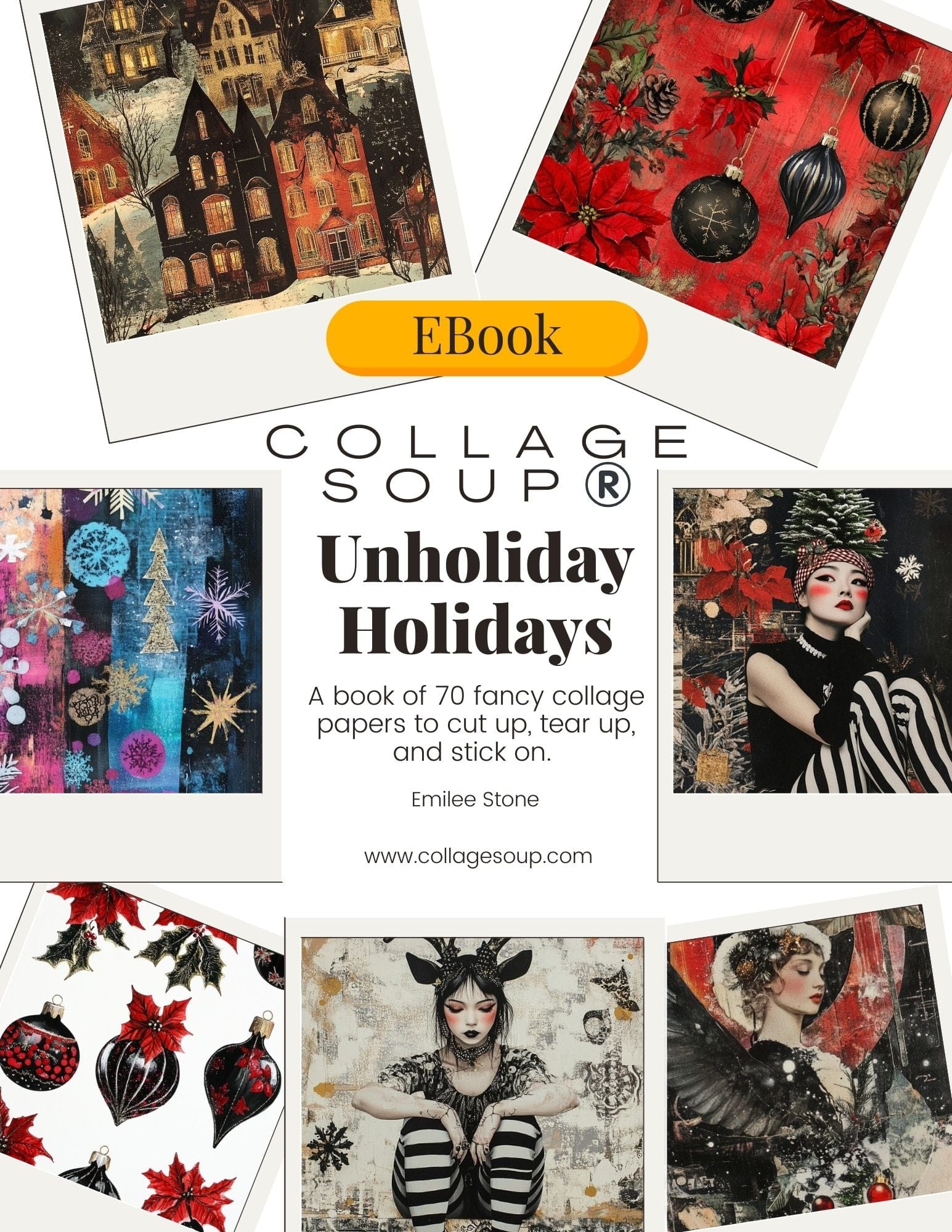 Collage Soup Unholiday Holidays (EBook) — Dark Holiday Collage Papers