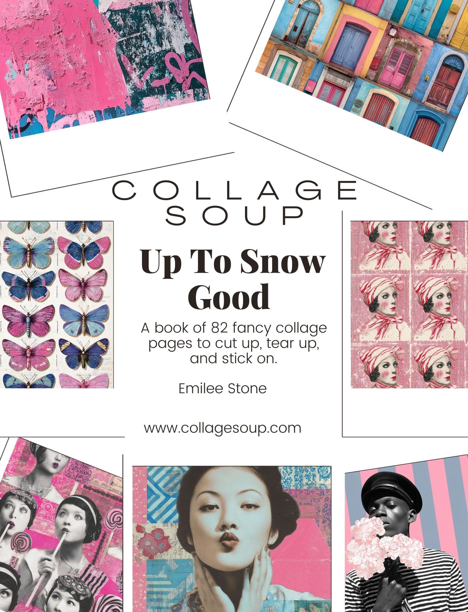Collage Soup Up To Snow Good | eBook | Pink & blue winter collage pages for journals