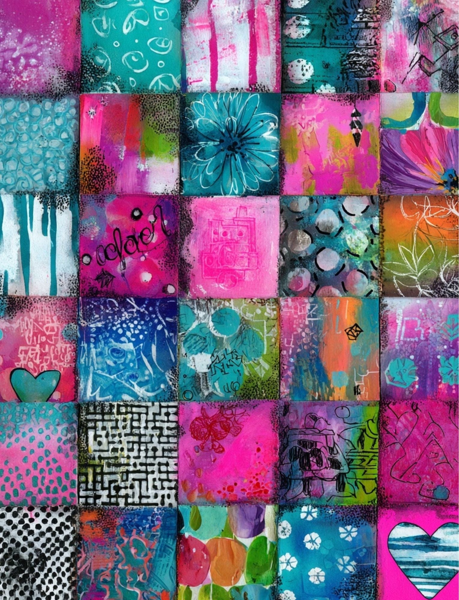 Collage Soup Up To Snow Good | eBook | Pink & blue winter collage pages for journals